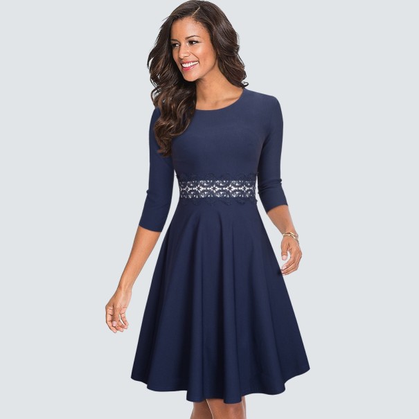 Dunkelblaues Becca-Kleid für Damen L