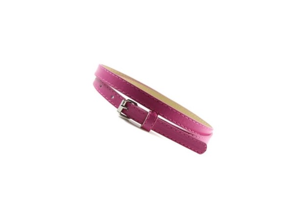 Dunne leren damesriem roze