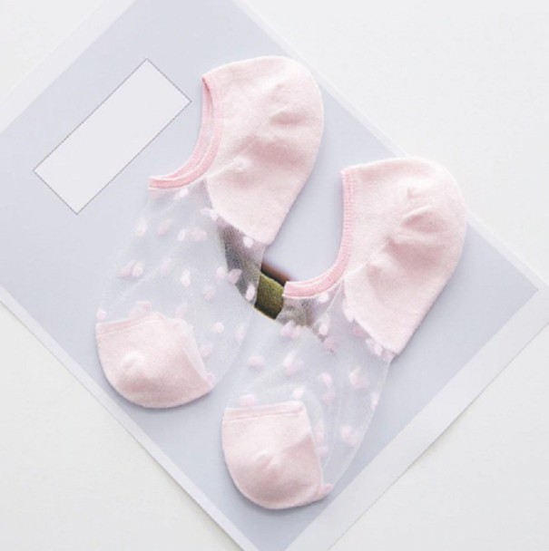 Durchsichtige Knöchelsocken für Damen A1047 rosa