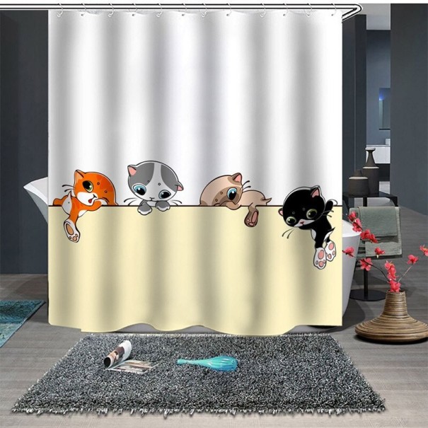 Duschvorhang mit einer Katze M 4