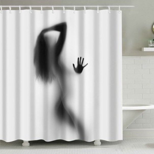 Duschvorhang mit menschlichem Silhouettenmotiv L 1