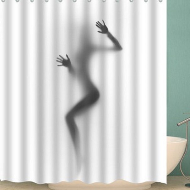 Duschvorhang mit menschlichem Silhouettenmotiv L 5