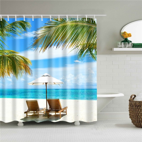 Duschvorhang mit Strandmotiv L 2