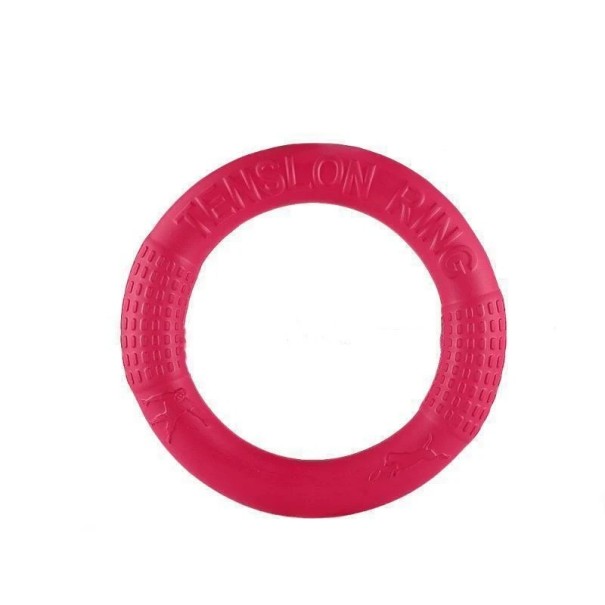 Duurzame rubberen vliegende ring voor honden 17,5 cm Speelgoed voor gooien, apporteren, training en wateractiviteiten voor kleine, middelgrote en grote honden roze
