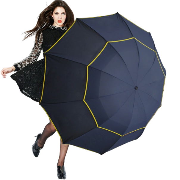 Duży składany parasol ciemnoniebieski