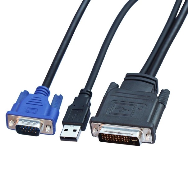 DVI (30 + 5) VGA / USB csatlakozókábel 1,7 m 1