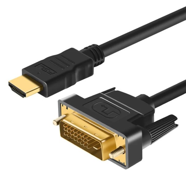 DVI male naar HDMI male adapter 2 m Zwart Bidirectionele Full HD-kabel Stabiele beeldoverdracht Monitor en grafische kaart aansluiten 1