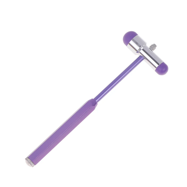 Dvouhlavé neurologické kladívko 6 x 18,4 cm ze slitiny zinku a ABS Diagnostické kladívko na testování patelárního a nervového reflexu fialová