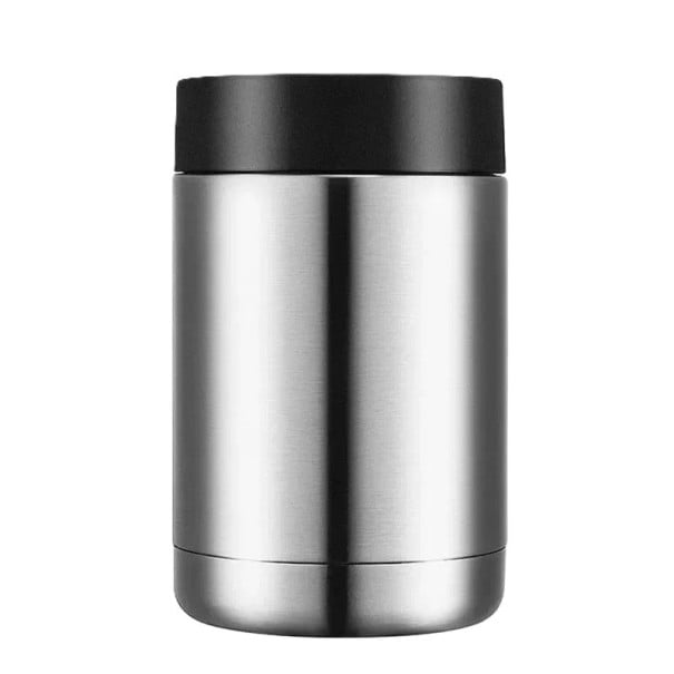 Dvoustěnný nerezový obal na plechovky a lahve chladicí termoizolační s víčkem objem 414 ml rozměr 7,8 x 13,4 x 7,8 cm na pivo a nápoje 1
