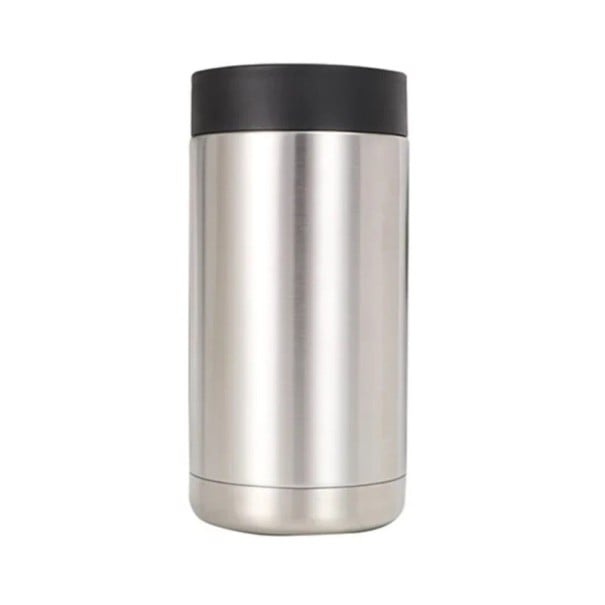 Dvoustěnný nerezový obal na plechovky a lahve chladicí termoizolační s víčkem objem 500 ml rozměr 7,8 x 17,2 x 7,8 cm na pivo a nápoje 1