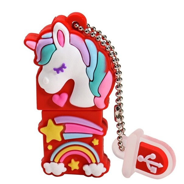 Dysk flash USB jednorożca czerwony 32GB