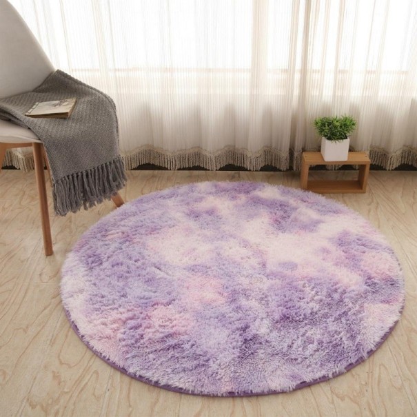Dywan okrągły 100 cm fioletowy