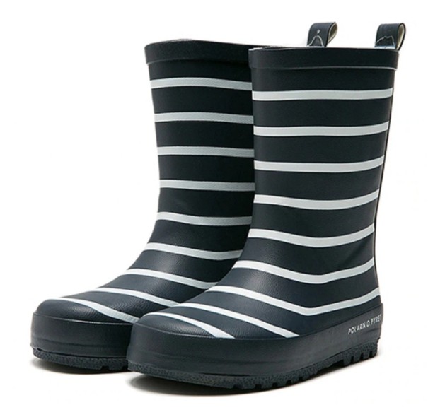 Dziecięce gumowe buty w paski czarny 28