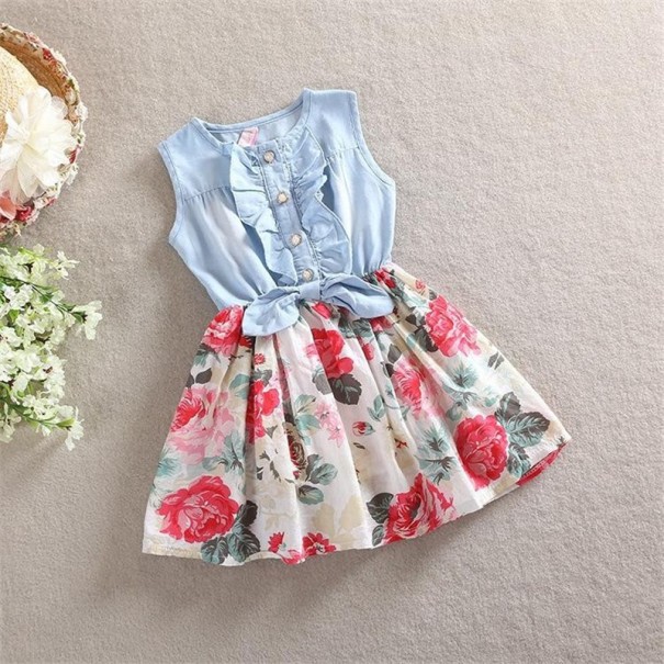 Dziecięce sukienki z kwiatową spódnicą J1283 biały 6