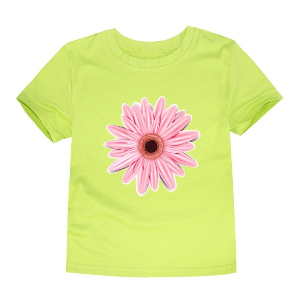 Dziewczęca koszulka z kwiatowym nadrukiem J3489 zielony 12