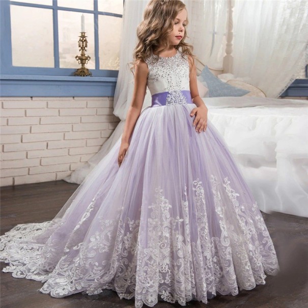 Dziewczęca sukienka balowa N127 jasny fiolet 14