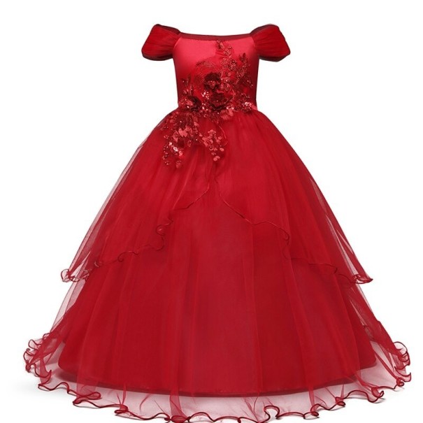 Dziewczęca sukienka balowa N149 czerwony 6