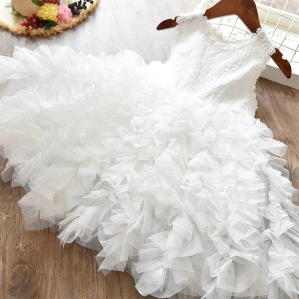 Dziewczęca sukienka balowa N173 biały 6