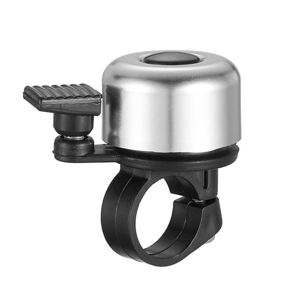 Dzwonek rowerowy 5 x 3,5 cm wykonany ze stopu aluminium Głośny i czysty dźwięk Pasuje do kierownic o średnicy 22,2 mm Łatwy w montażu Metalowy dodatek do roweru srebrny