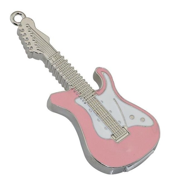 E-Gitarre mit USB-Stick rosa 128GB