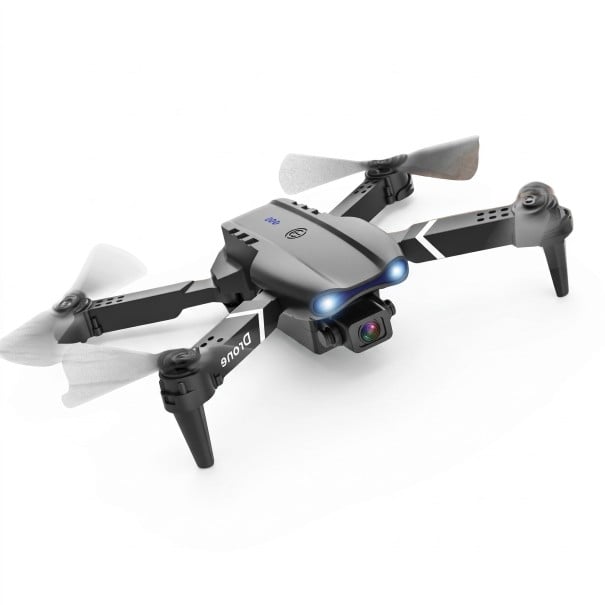 E99 összecsukható drón duális kamerával 4K HD fényképezés Távirányító telefon tartóval Optikai helymeghatározás Műanyag ABS Fekete Légi fényképezéshez 1