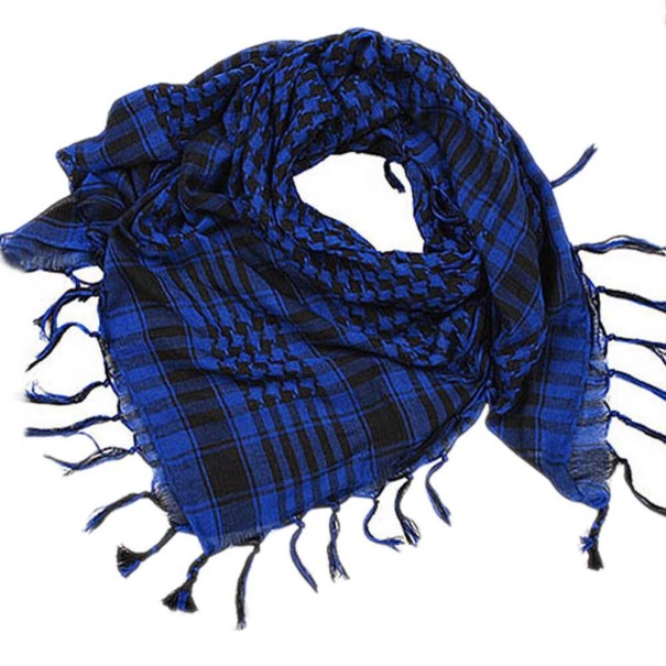 Écharpe à carreaux Palestine bleu