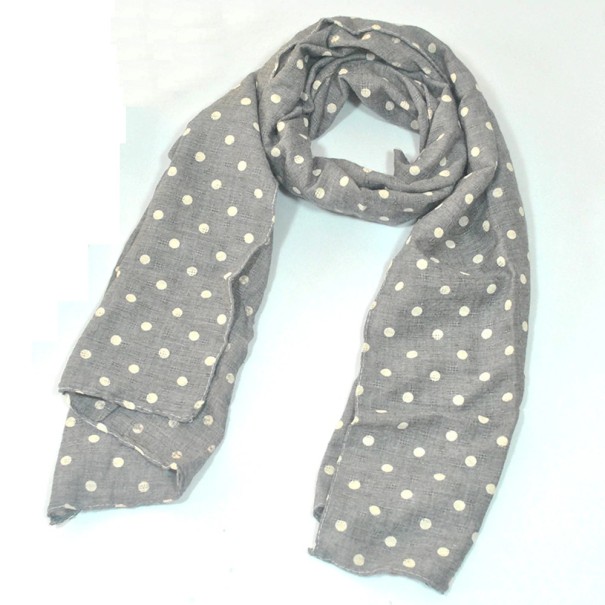 Écharpe d'hiver pour enfants à pois J870 gris