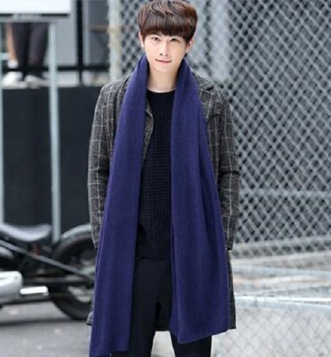 Écharpe d'hiver pour homme stylée J2970 bleu