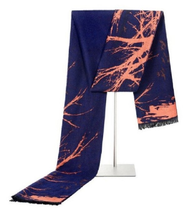 Écharpe de luxe pour homme au design intéressant J1375 bleu foncé