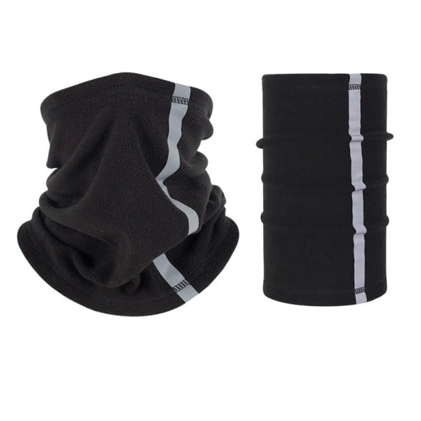 Écharpe de sport pour homme de 60 cm Unicolore en polyester avec bande latérale Accessoire léger et chaud pour les activités en extérieur noir