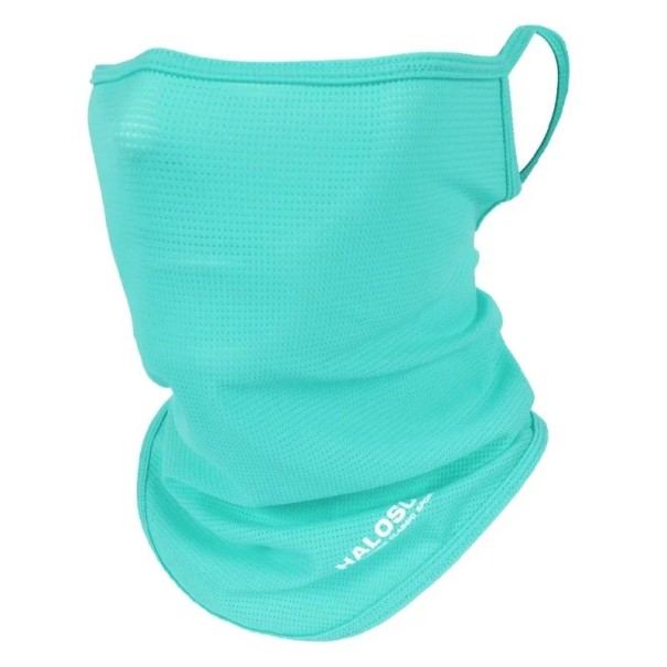 Écharpe en soie glacée pour le visage Tour de cou Masque de sport Avec fixation pour les oreilles Pêche Cyclisme Course Randonnée Chasse Nylon Maille 30x24x20cm turquoise