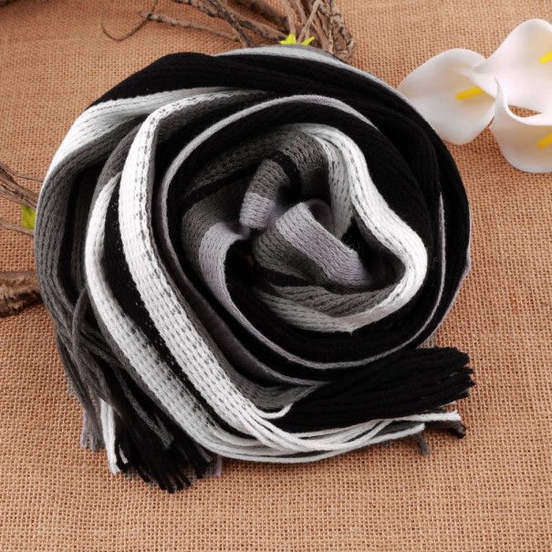 Écharpe en tricot classique pour homme J2060 noir