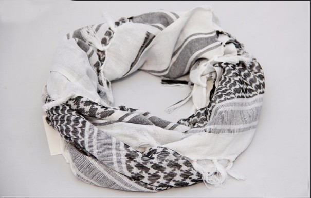 Écharpe Palestine - 100% coton blanc