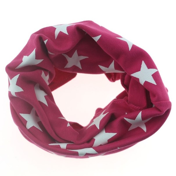 Écharpe pour enfants avec des étoiles rose foncé