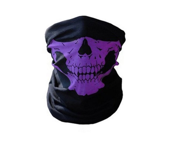 Écharpe pour homme avec imprimé de crâne violet