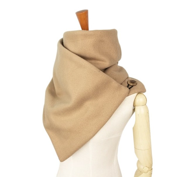 Écharpe unie avec fermeture latérale marron clair