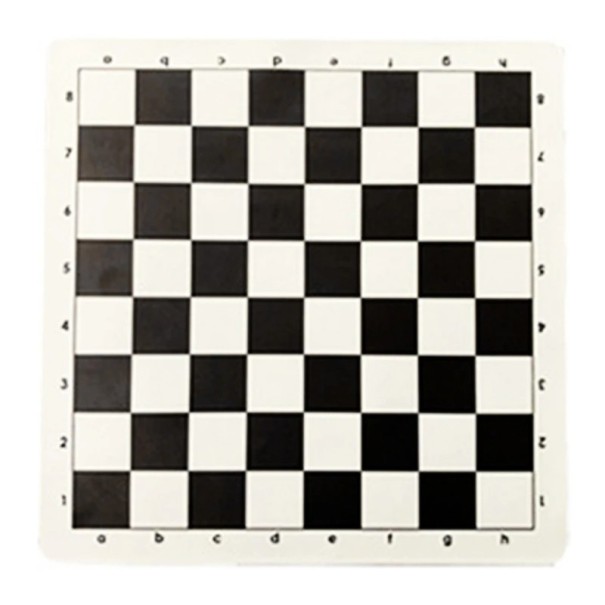 Échiquier en cuir roulable 34 x 34 cm Tapis de tournoi souple et portable Planche d'échecs légère pour débutants et enfants noir