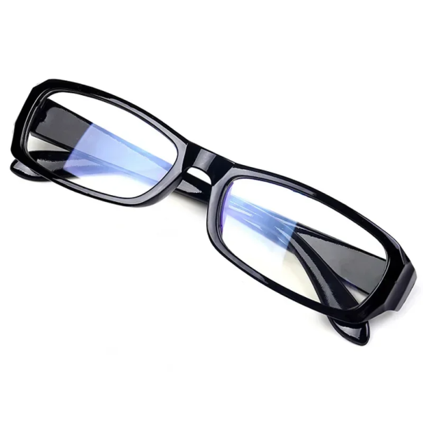 Eckige Kunststoffbrille mit Blaulichtfilter Augenschutz bei der Arbeit am Computer Stylische Unisex-Brille für den Alltag schwarz