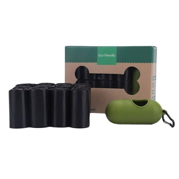 Eco-Friendly Dog Waste Bags with Holder black 16 pcs