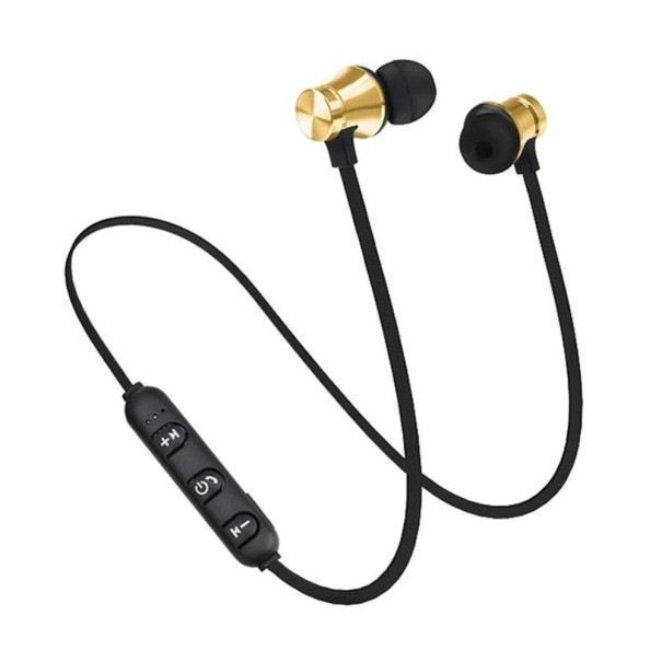 Écouteurs sans fil intra-auriculaires avec microphone et contrôle sur le câble Bluetooth 4.2 Portée 10 m Autonomie de la batterie 2,5 heures doré