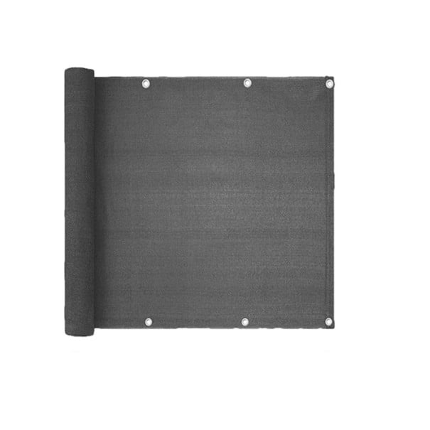 Écran de balcon pour l'intimité sur balustrade 0,9 x 5 m Tissu en polyéthylène gris avec œillets de fixation Comprend une corde et 10 attaches 1