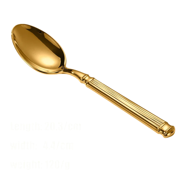 Edelstahl Esslöffel Elegantes Besteck aus Edelstahl modernes Küchenutensil Designlöffel für das Essen golden