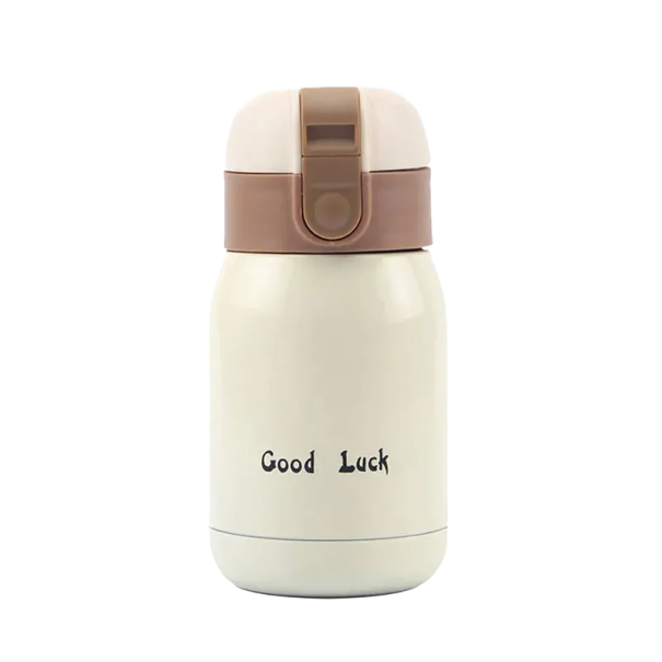 Edelstahl-Thermoskanne 200 ml Doppelwandige Vakuumisolierung Kleine Thermosflasche für heiße und kalte Getränke Kompakte Reisethermoskanne weiß