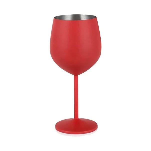 Edelstahl unzerbrechlicher Trinkbecher 500 ml 9,4 x 21,4 cm Hoher Barbecher für Wein Bier Sekt Robuster Reisebecher aus Edelstahl rot