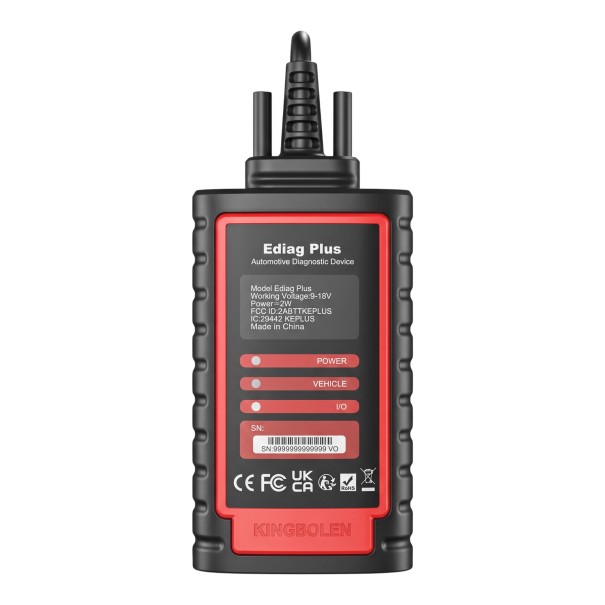 Ediag Plus Car Diagnostics with Bluetooth for Android and iOS with Diagnostics of All Systems, Bidirectional Tests and ECU Coding Black-Red 1