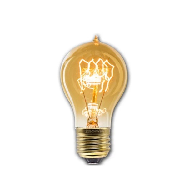 Edisonova žiarovka A19 so spirálou a sklenenou špičkou E27 40 W 220 V 6 x 11,1 cm Sklo a mosadzná pätica Teplé svetlo Do bežných svietidiel 1