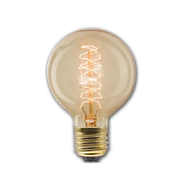 Edisonova žiarovka globe G95 so spirálou z vlákna E27 40 W 220 V 9,5 x 14 cm Sklo a mosadzná patica Teplé svetlo Do bistra a vinárne 1
