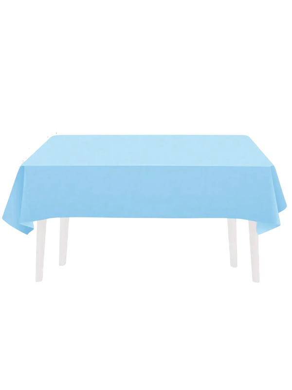 Eénmalig tafelkleed 274 × 137 cm Effen lichtblauw feesttafelkleed Plastic tafelbedekking voor verjaardagsfeesten en decoraties 1