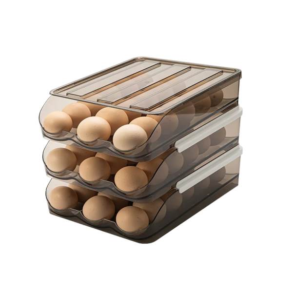 Eier-Organizer, Eier-Aufbewahrungsbox, dreistöckig, Eier-Organizer, Eierständer, Küchen-Organizer, 28,5 x 21,5 x 21 cm 1