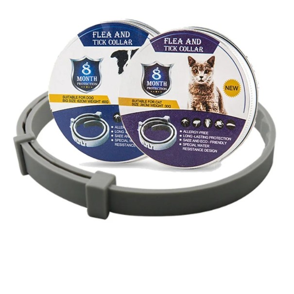 Eight-Month Flea and Tick Collar for Dogs 63 cm grey